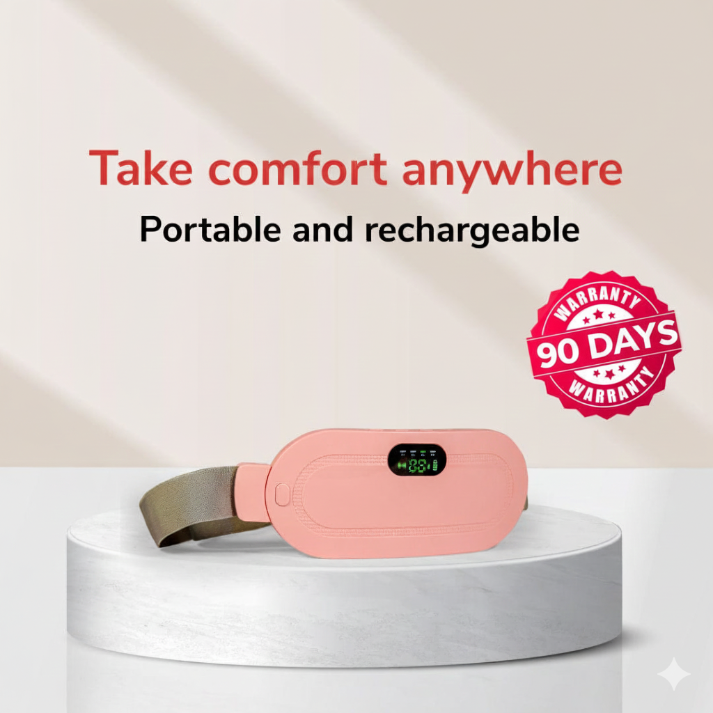 Kartzo Period Pain Relief Belt with Heating & Vibration Mode – 90 Days Warranty